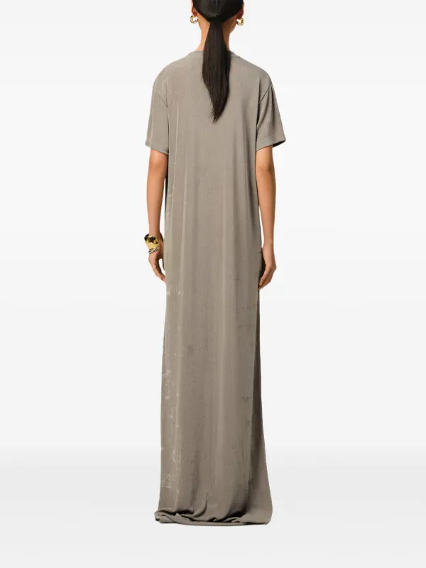AMI Paris rib-jersey short-sleeve Maxi Dress | Neutrals