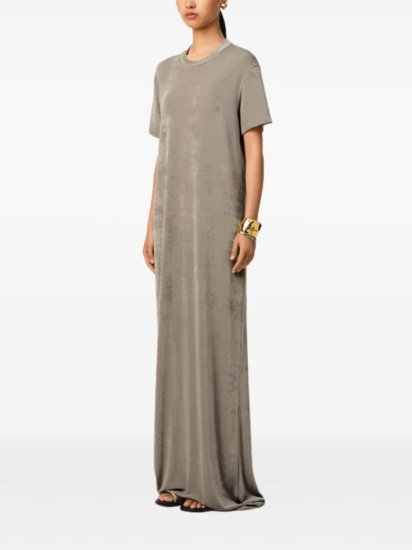AMI Paris rib-jersey short-sleeve Maxi Dress | Neutrals
