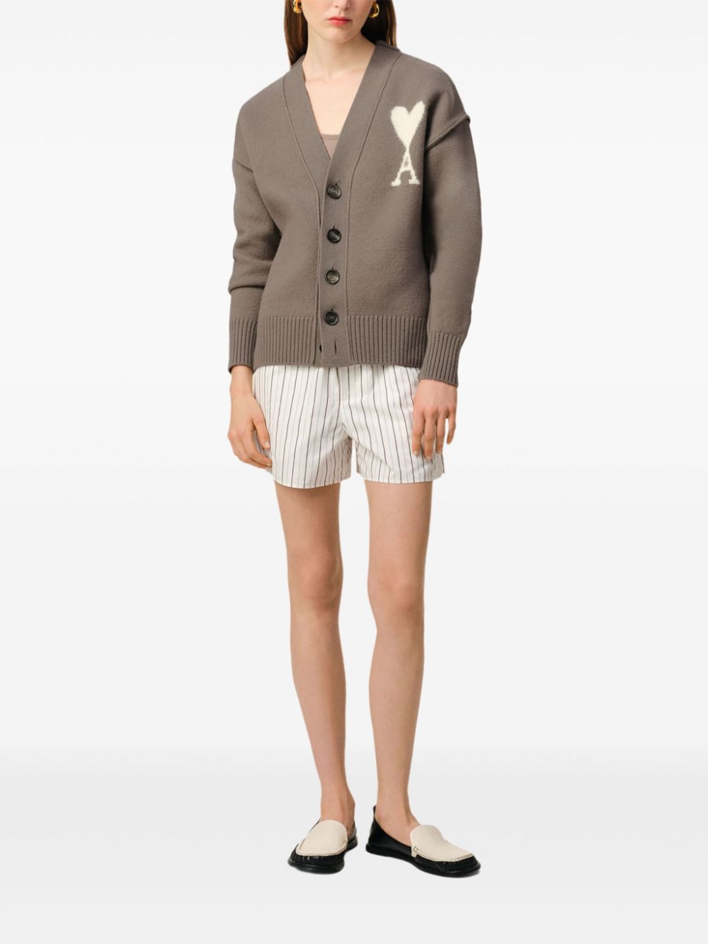 AMI Paris Ami de Coeur cardigan Beige