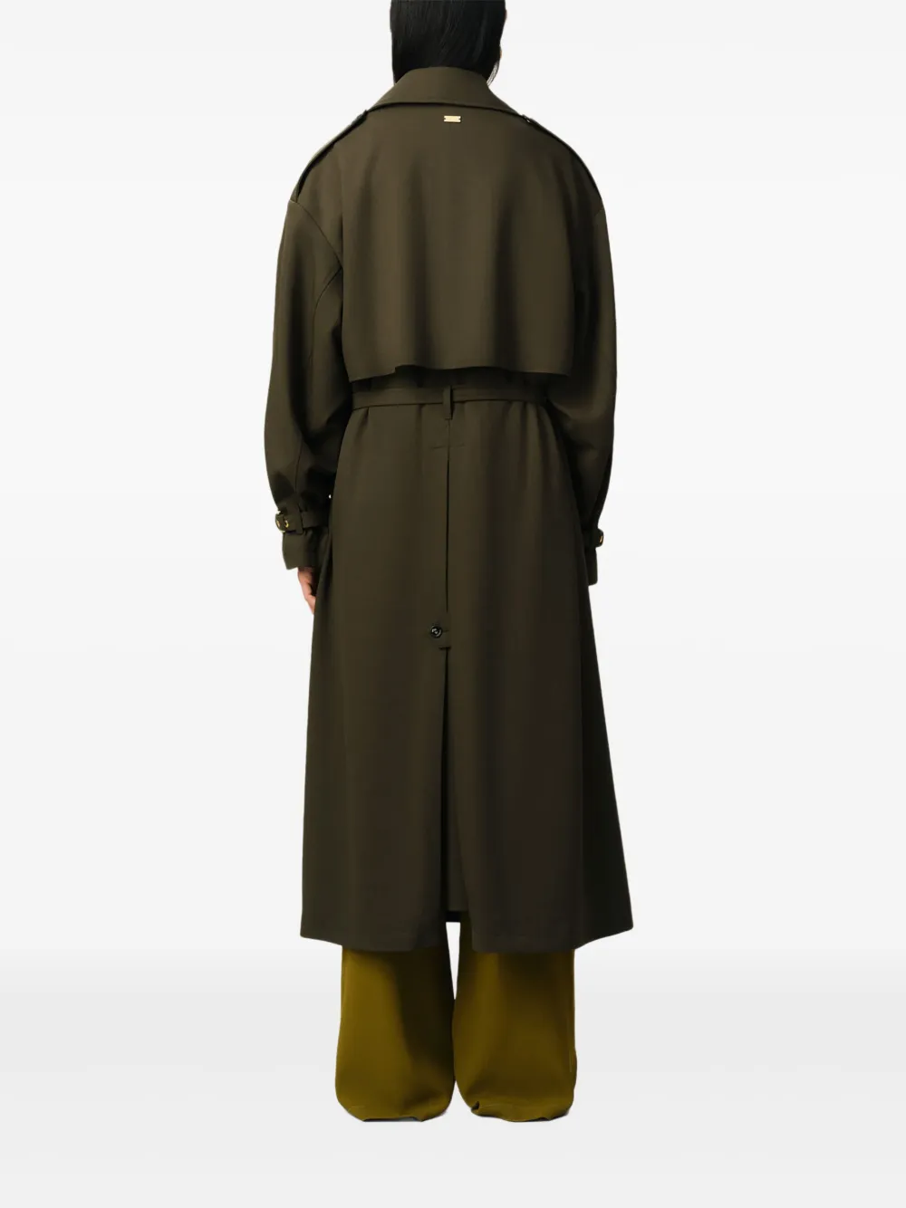 AMI Paris Trenchcoat met ceintuur Groen