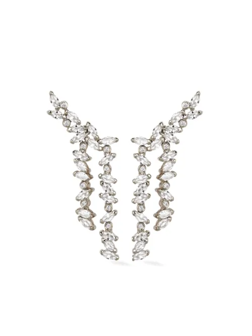 Boucles d'oreilles Veto en or blanc 14ct pavées de diamants - Lark & Berry - Modalova