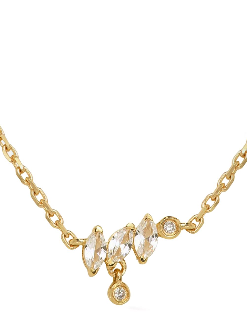 Lark & Berry 14kt geelgouden Veto halsketting met diamant