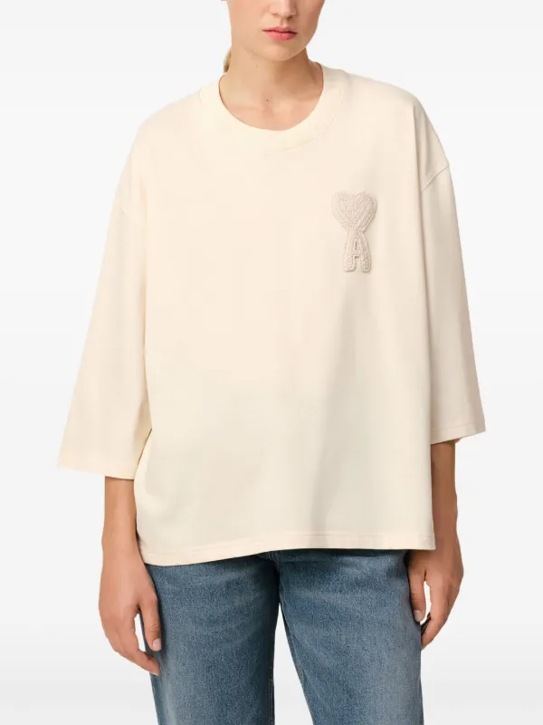 【関税込み】AMI Paris ベージュ Ami de Coeur Tシャツ Ami De Coeur Tシャツ ホワイト | AMI PARIS