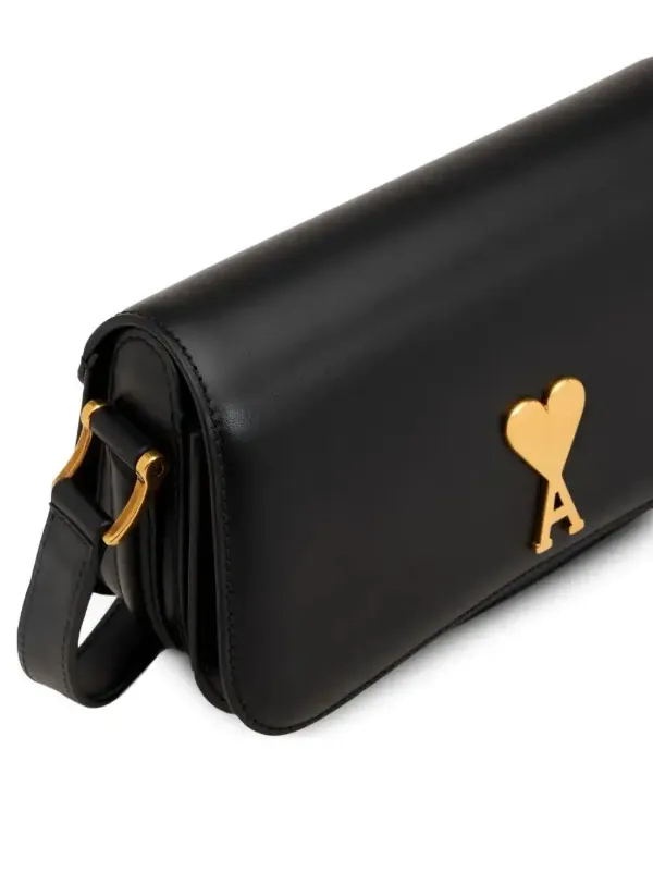 AMI Paris Paris Paris Shoulder Bag | Black | FARFETCH