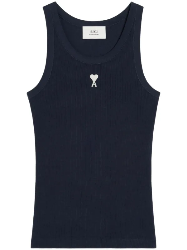 AMI Paris Ami De Coeur Tank Top | Blue | FARFETCH
