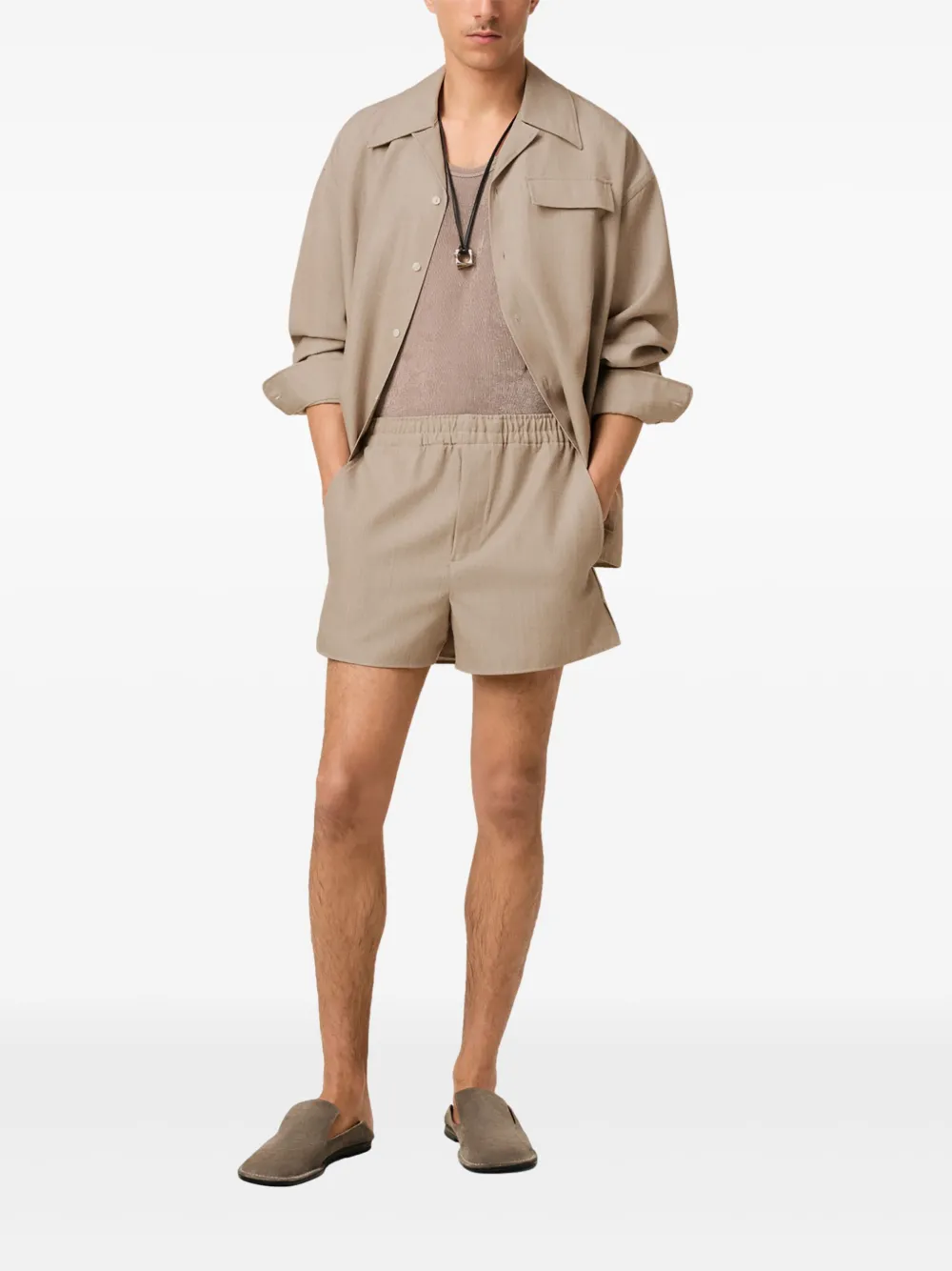 AMI Paris Grain-de-poudre shorts Bruin