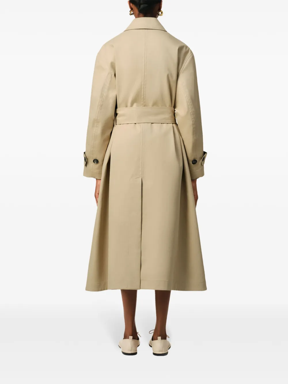 AMI Paris Trenchcoat met ceintuur Beige