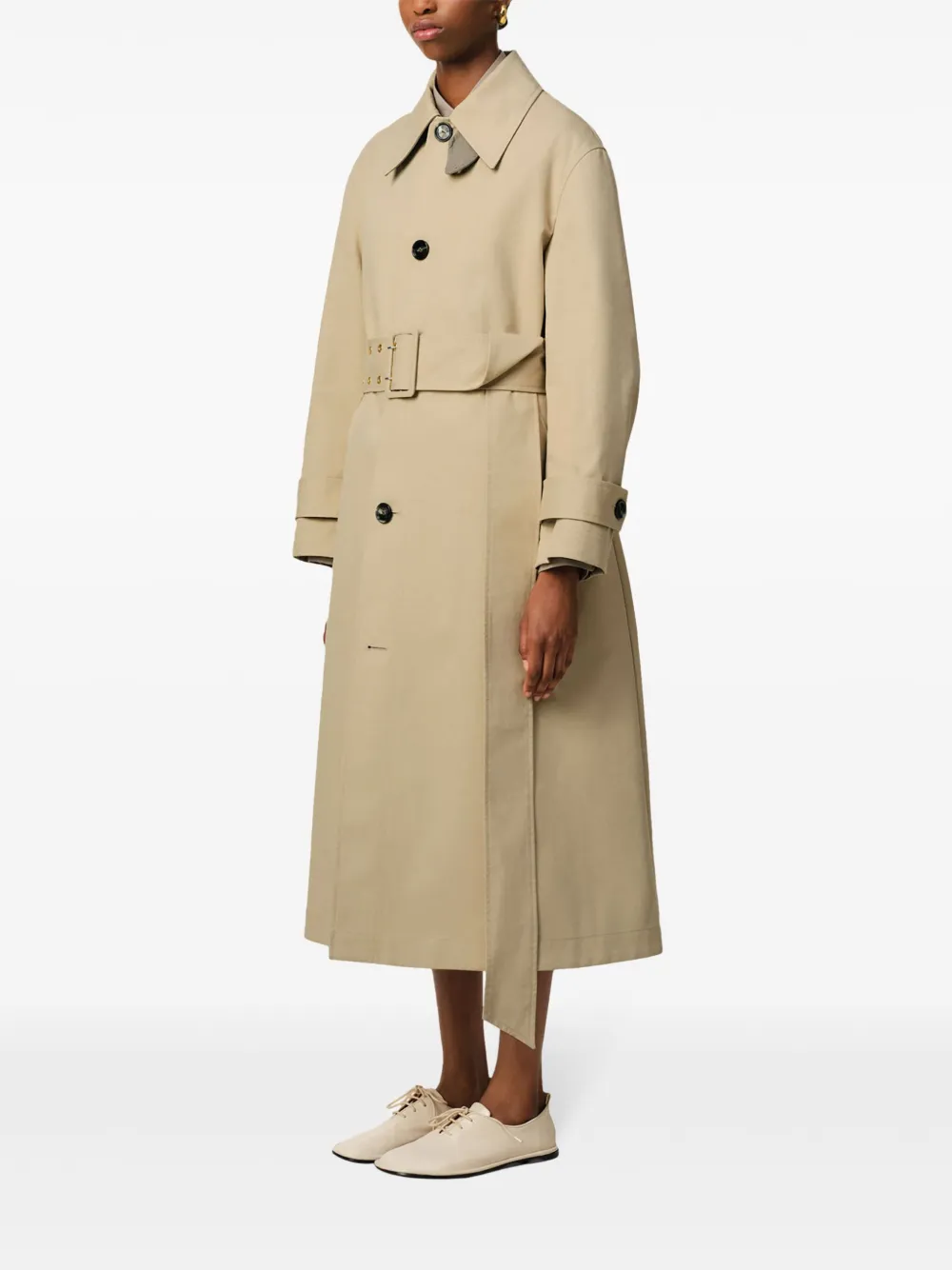 AMI Paris Trenchcoat met ceintuur Beige