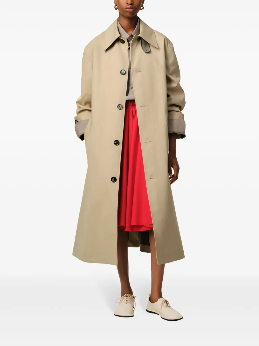 AMI Paris Trenchcoat met ceintuur - Beige