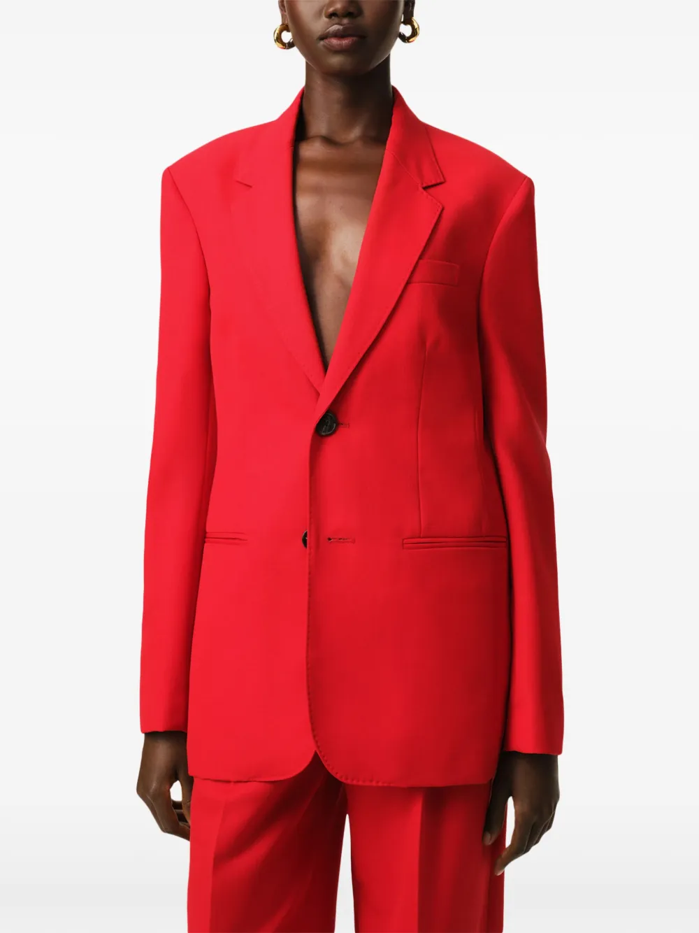 AMI Paris Blazer met enkele rij knopen Rood