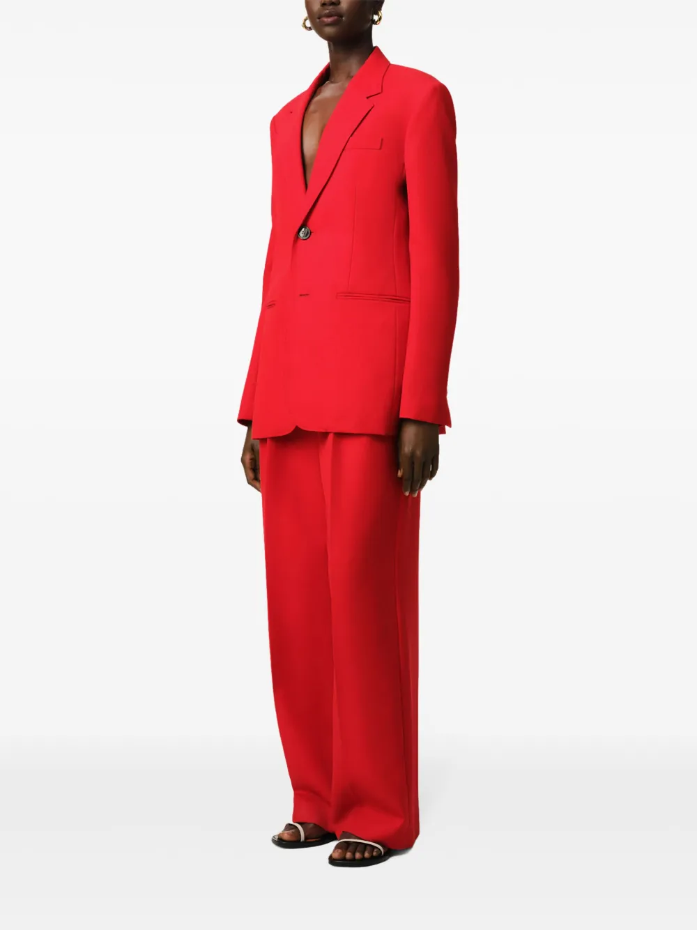 AMI Paris Blazer met enkele rij knopen Rood