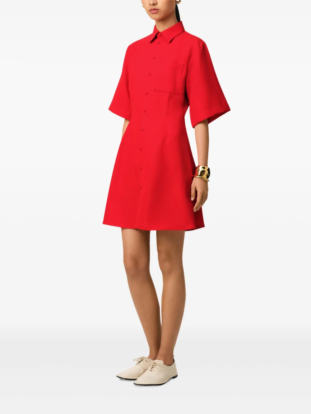 AMI Paris Blousejurk met korte mouwen Rood