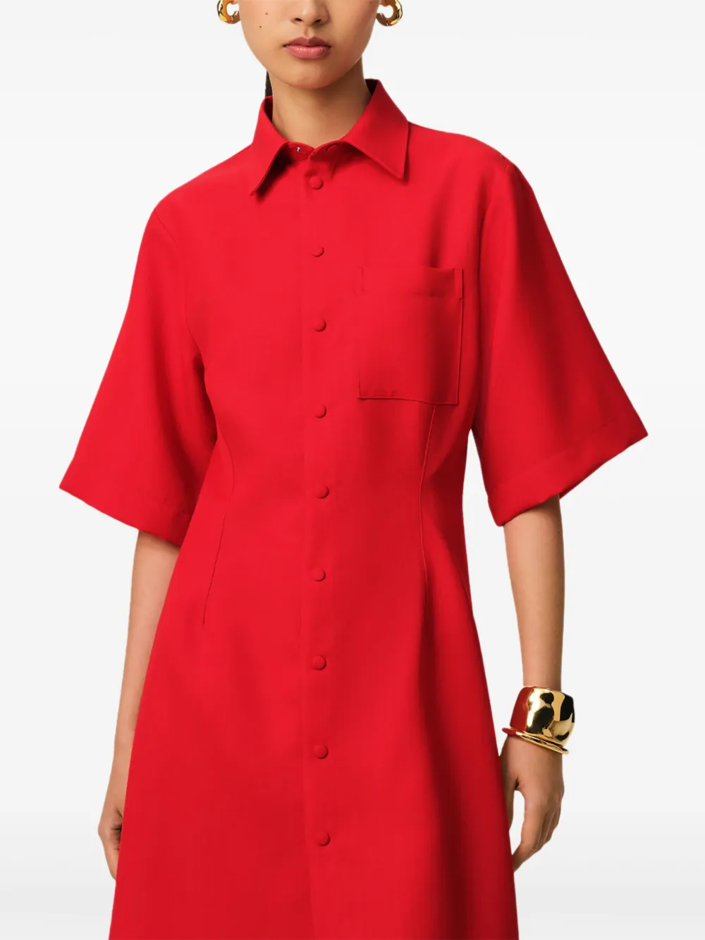 AMI Paris Blousejurk met korte mouwen Rood