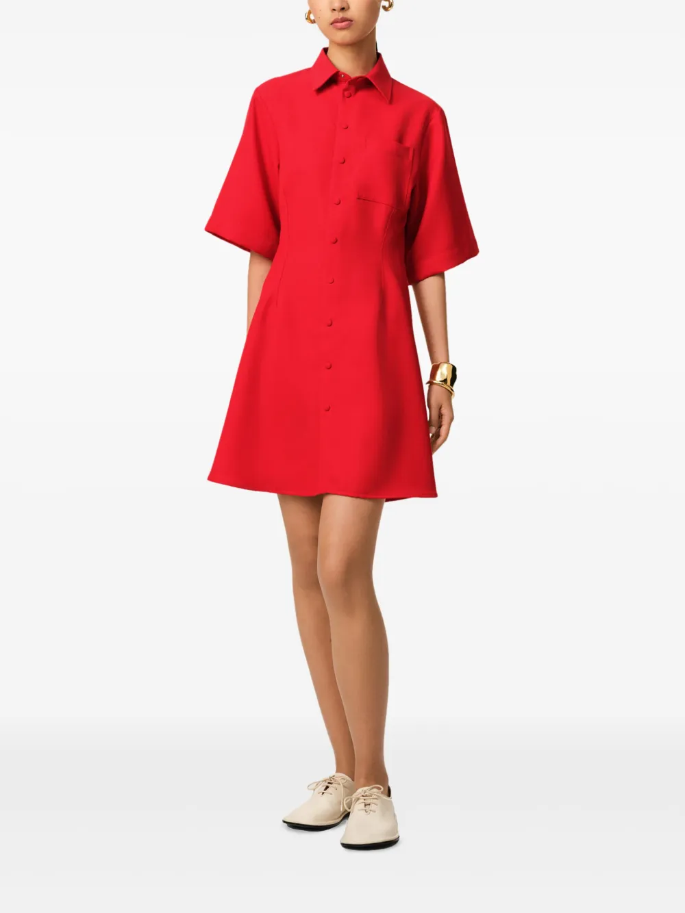 AMI Paris Blousejurk met korte mouwen - Rood