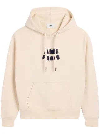 1/5以降値段あげます！AMI PARISフード付きパーカー AMI Paris ロゴアップリケ パーカー | ニュートラル | FARFETCH JP