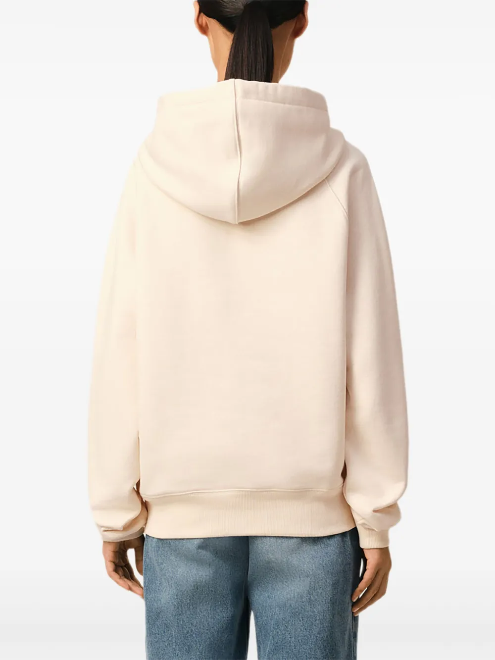 Shop Ami Alexandre Mattiussi Logo-appliqué Hoodie In Neutrals