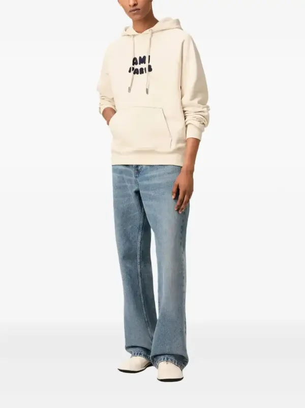 AMI PARIS クリーム色 フーディー WHITE CREAM Hoodie Ami Signature | AMI PARIS