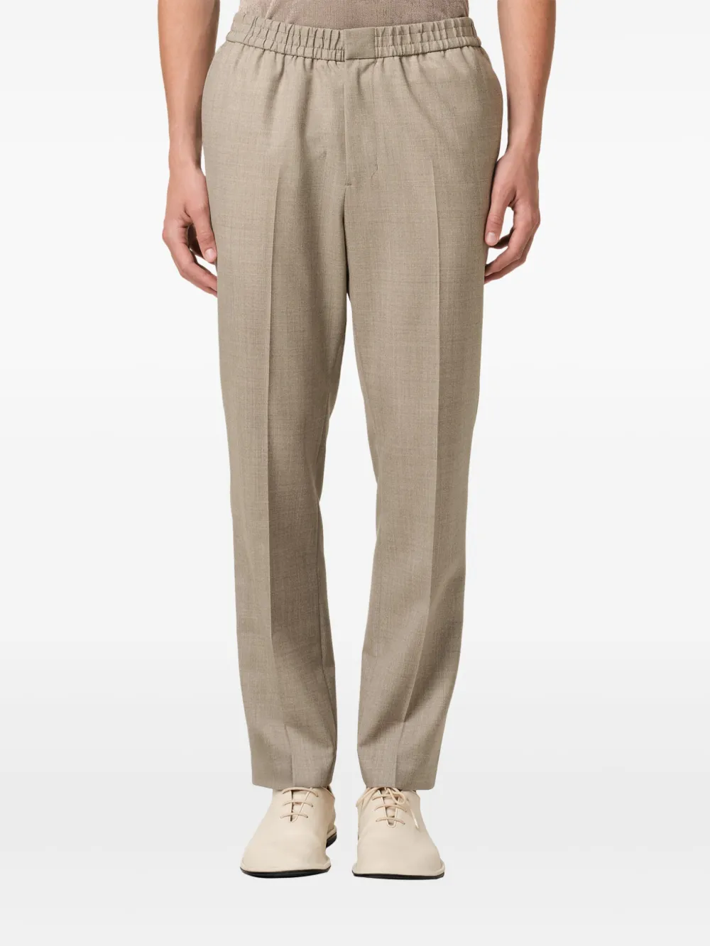 AMI Paris Broek met elastische taille Bruin