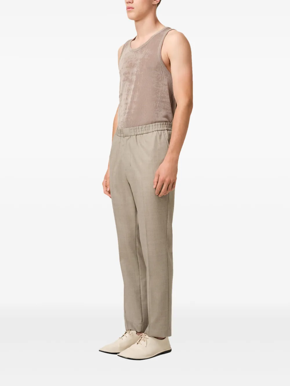 AMI Paris Broek met elastische taille Bruin