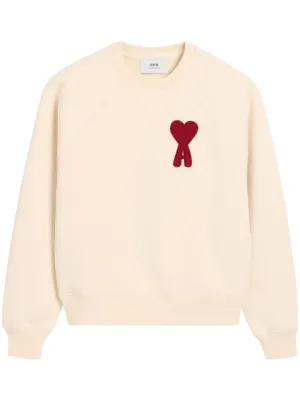 AMI Paris ロゴインターシャ セーター | ホワイト | FARFETCH JP