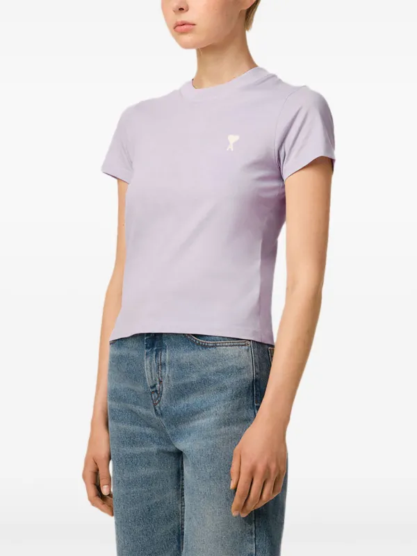 AMI PARIS 送料関税込 Ami de Coeur クロップドTシャツ AMI Paris Ami De Coeur クロップド Tシャツ | パープル