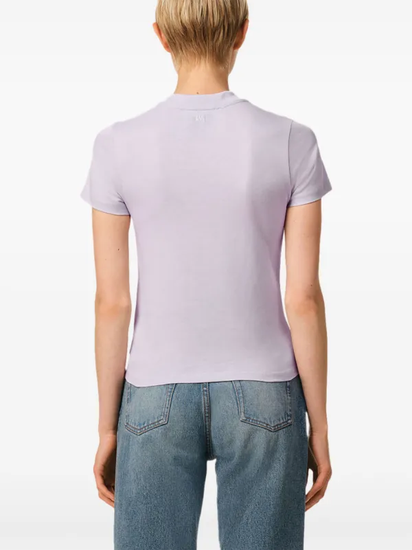 AMI Paris Ami De Coeur クロップド Tシャツ | パープル