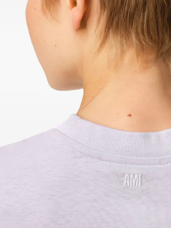 AMI Paris Ami De Coeur クロップド Tシャツ | パープル