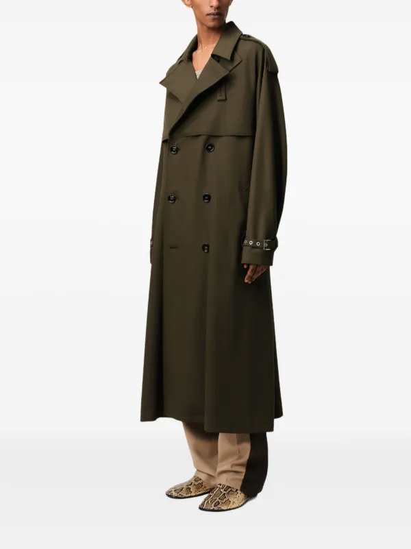 AMI Paris ダブルブレスト トレンチコート | グリーン | FARFETCH JP