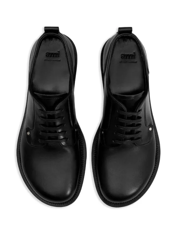 靴 AMI PARIS LUG SOLE DERBIES 42 BLACK Anatomical Toe Derbies | AMI PARIS