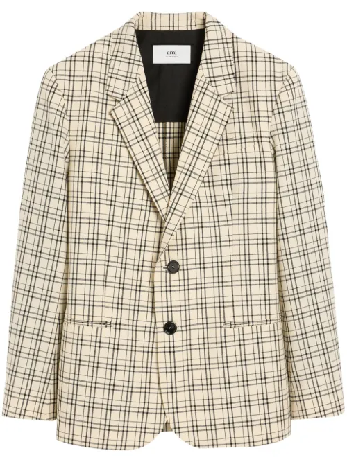 Blazer à carreaux - AMI Paris - Modalova