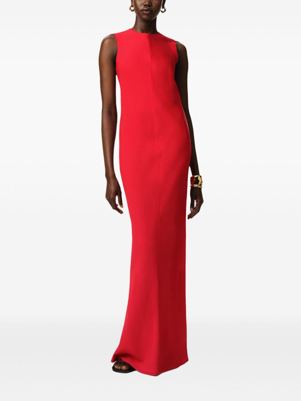 AMI Paris Mouwloze maxi-jurk - Rood