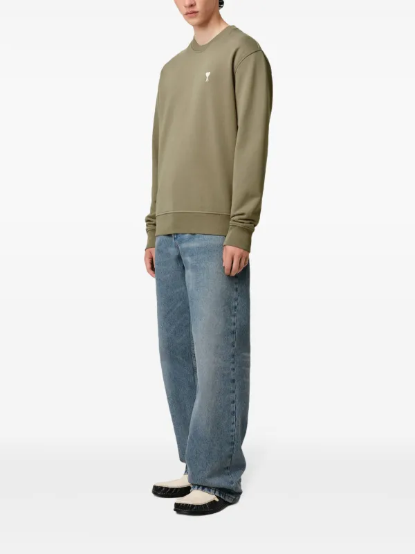 Ami Paris　オリーブグリーン スウェット アミパリス×プーマ AMI PARIS×PUMA クルーネックスウェット