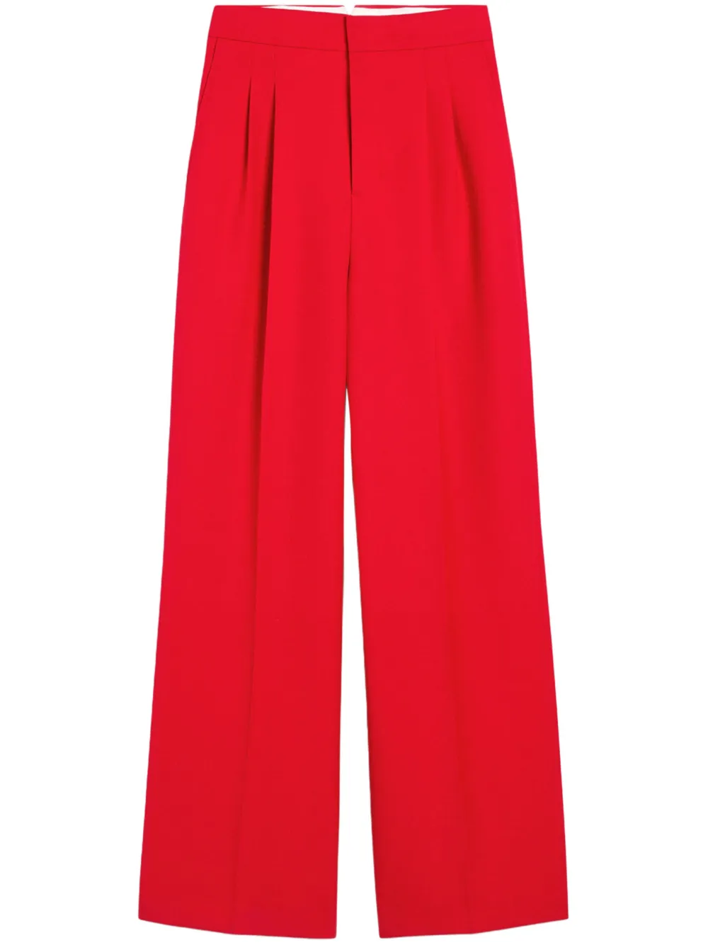 AMI Paris High waist broek met wijde pijpen Rood
