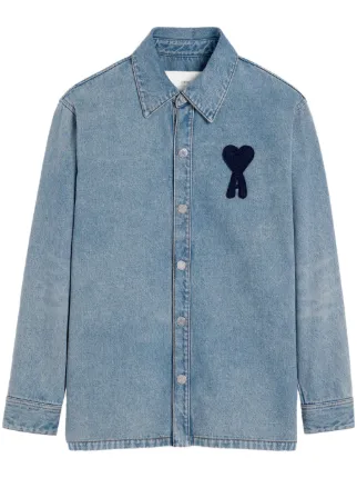 人気商品の再入荷情報をお届け！ Ami Paris AMI De JP FARFETCH | ブルー | デニムジャケット Coeur ジャケット・アウター