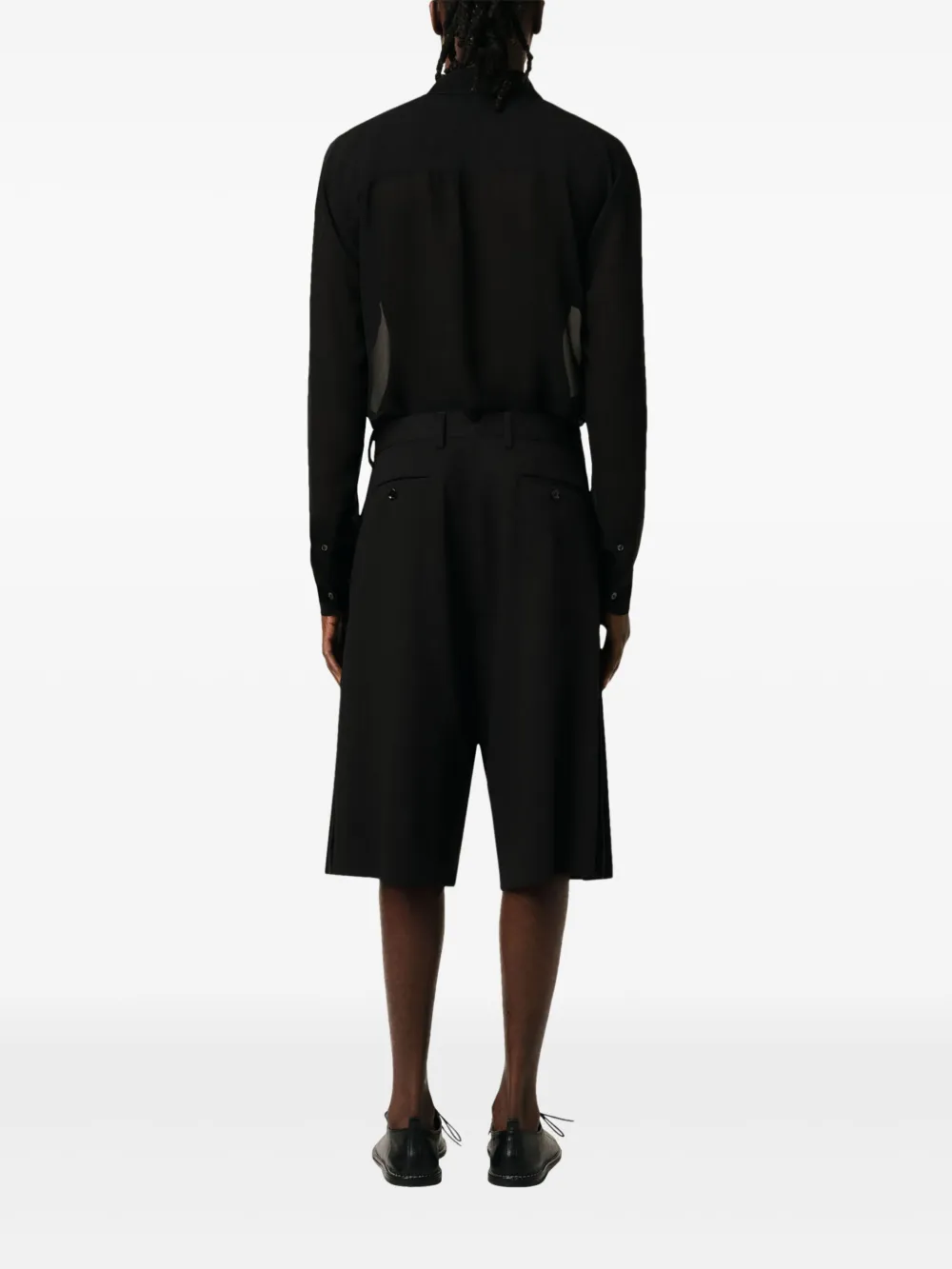 AMI Paris Geplooide bermuda shorts Zwart