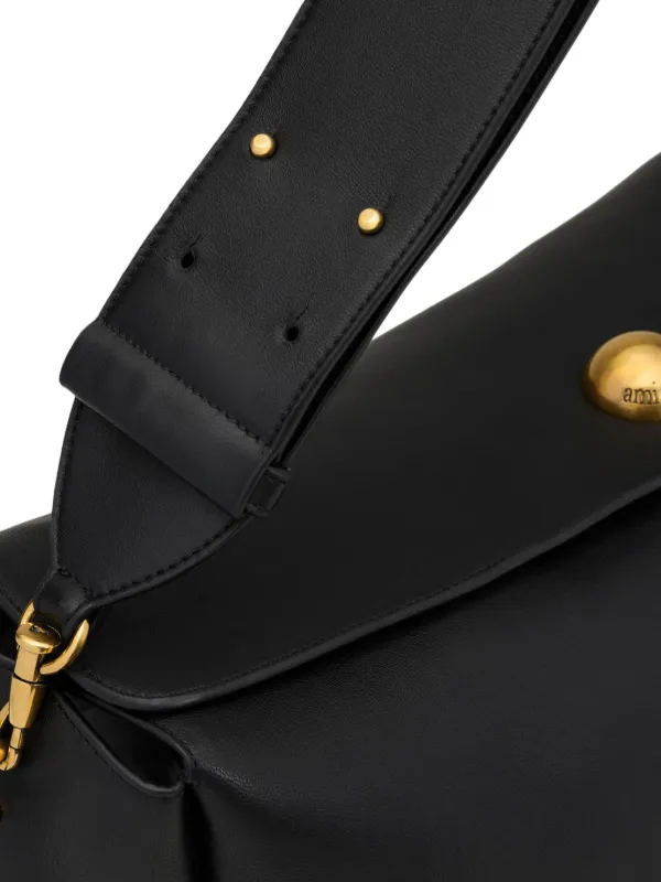【関税込み】AMI Paris ブラック Carrousel レザー バッグ BLACK Carrousel Bag | AMI PARIS