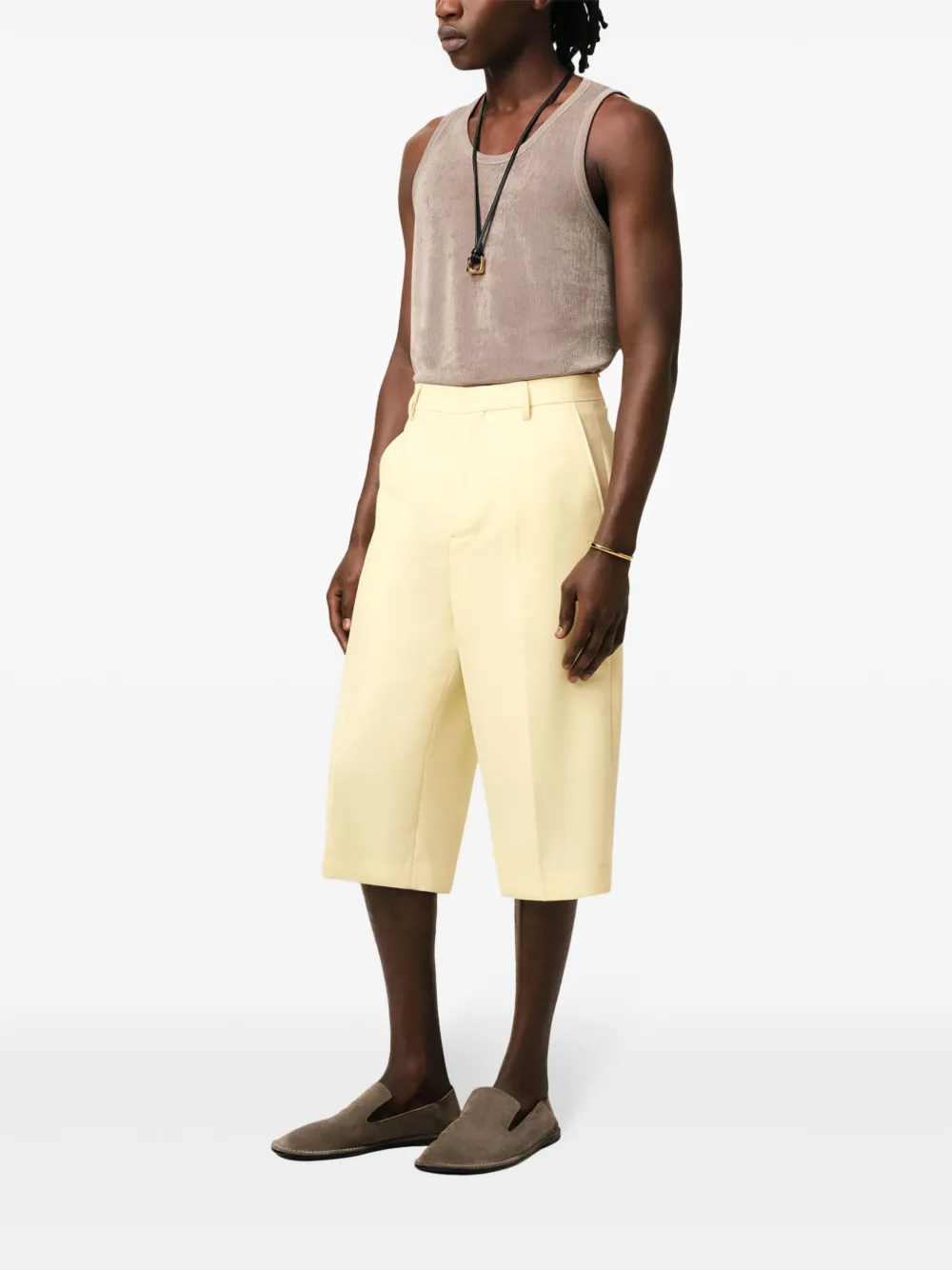 AMI Paris Wollen bermuda shorts Geel