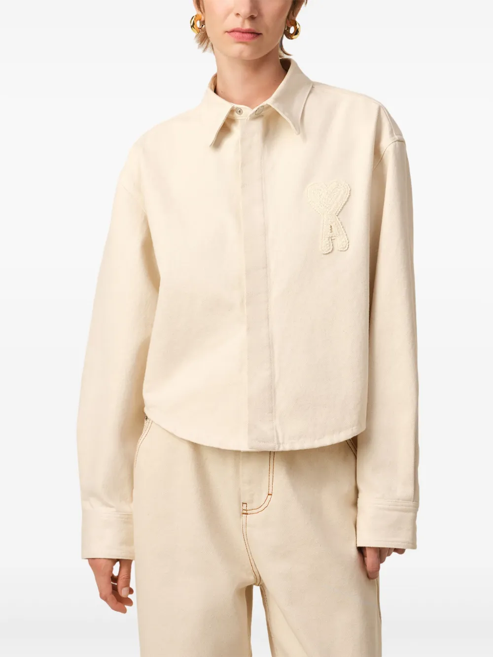 AMI Paris Ami de Coeur blouse Beige
