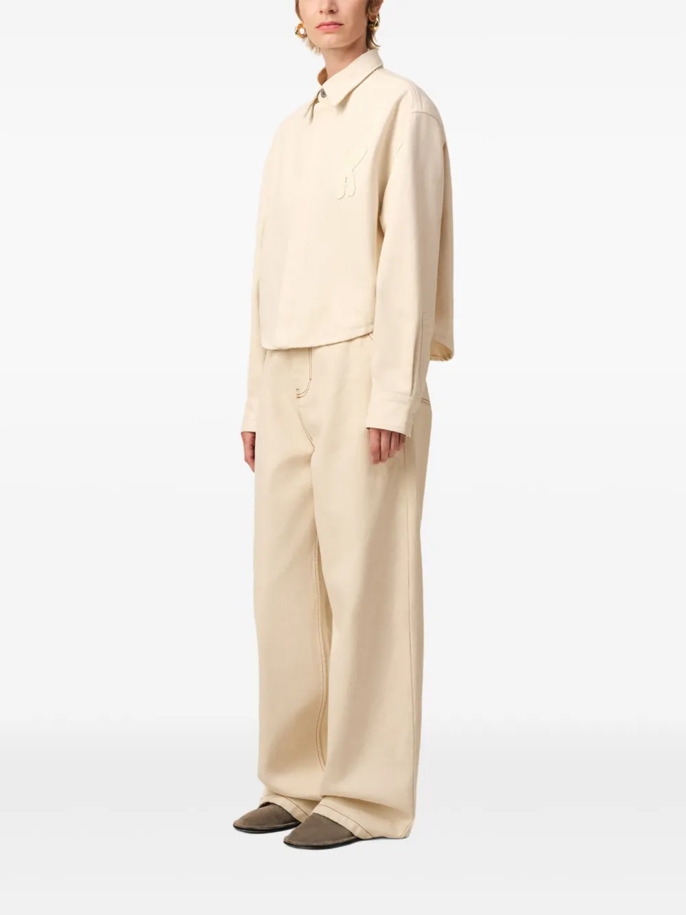 AMI Paris Ami de Coeur blouse Beige