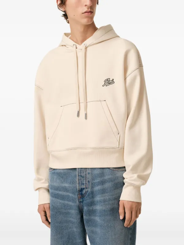 [AMI PARIS]Hoodie Ami Signature★送料・関税込み★ AMI Paris Ami Signature Hoodie | Neutrals | FARFETCH