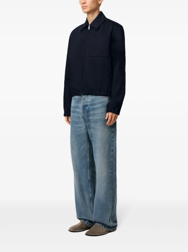 AMI Paris Ami De Coeur ジップアップ ジャケット | ブルー