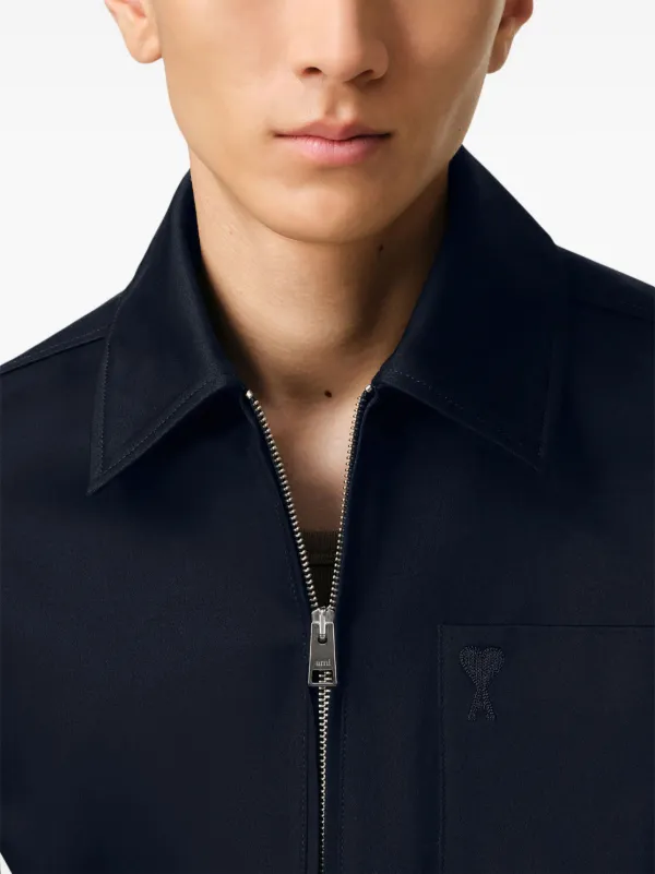 AMI Paris Ami De Coeur ジップアップ ジャケット | ブルー | FARFETCH JP