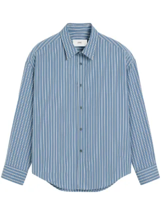 Ami Paris ★ ルーズ ストライプ Tシャツ ネイビー リサイクルコットン ルーズ ストライプ Tシャツ 4330