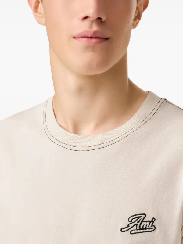 Tシャツ・カットソー AMI PARIS AMI SIGNATURE T-SHIRT ☆AMI☆刺繍ロゴhalf t-shirts (KOREA EXCLUSIVE) (AMI PARIS/T