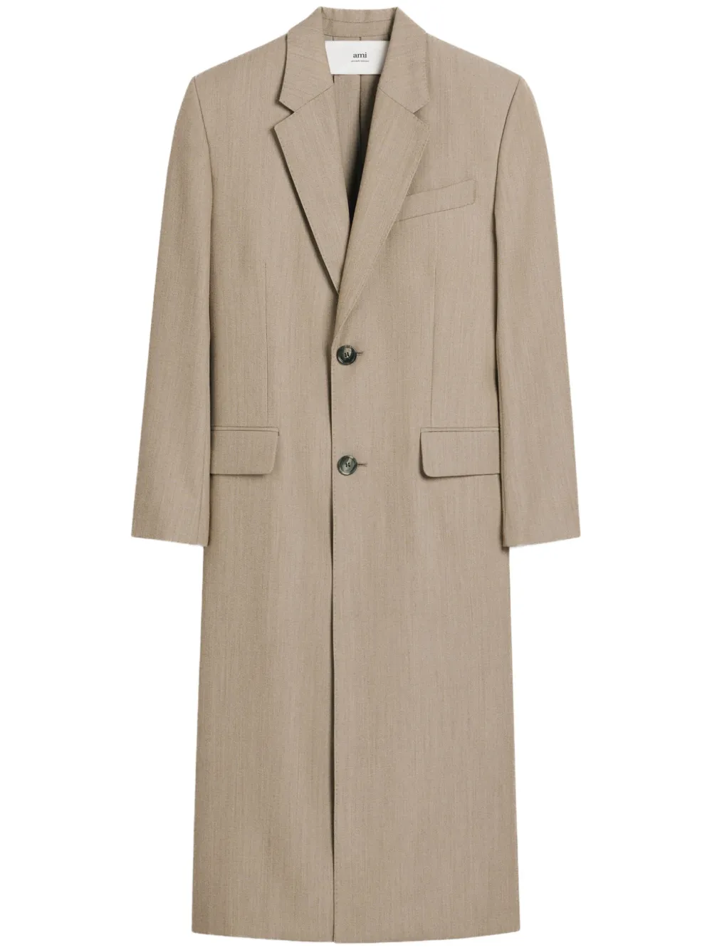 AMI Paris rear slit long coat | Neutrals | Image 1