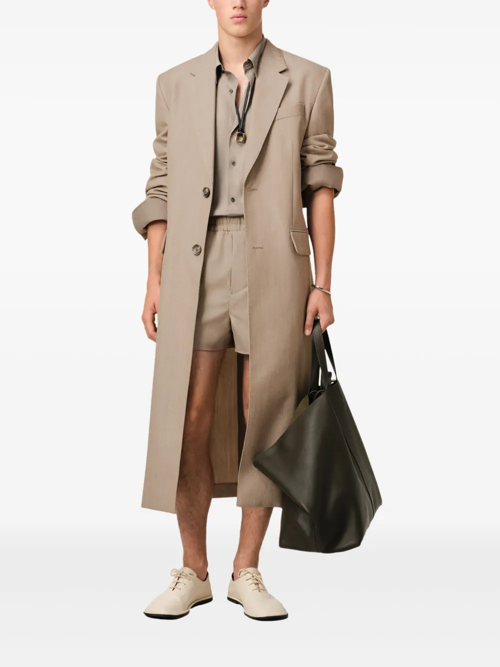 AMI Paris rear slit long coat | Single Breasted Coats | Image 2