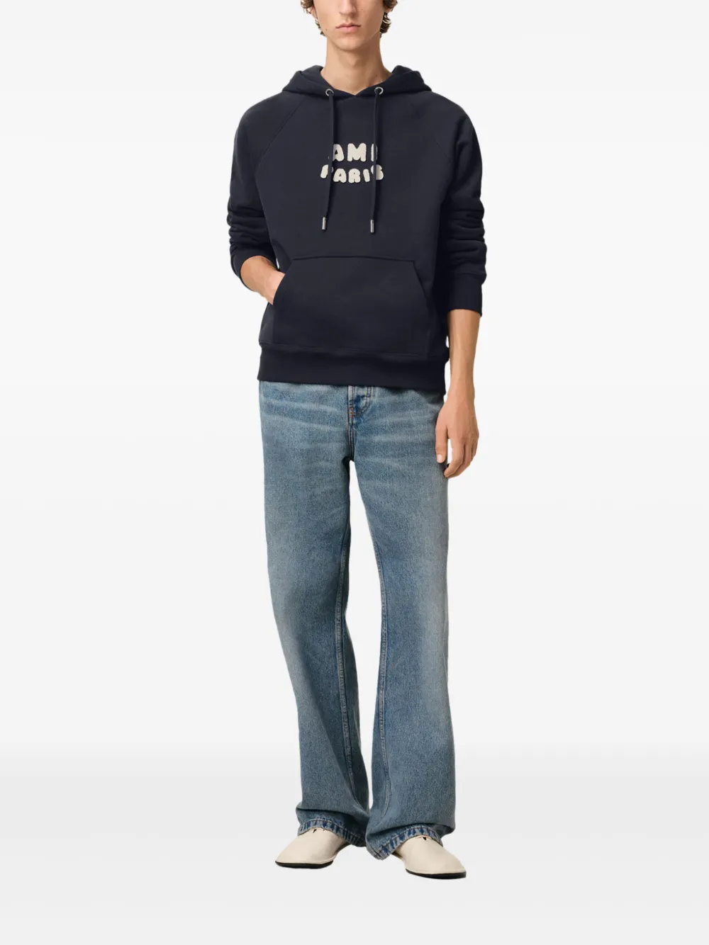 heart-patch cotton T-shirt