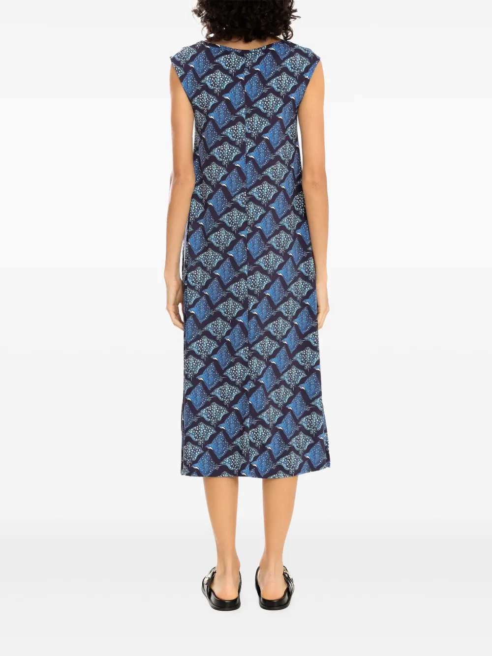 Shop Lygia & Nanny Tie Bio Midi Dress In Blue