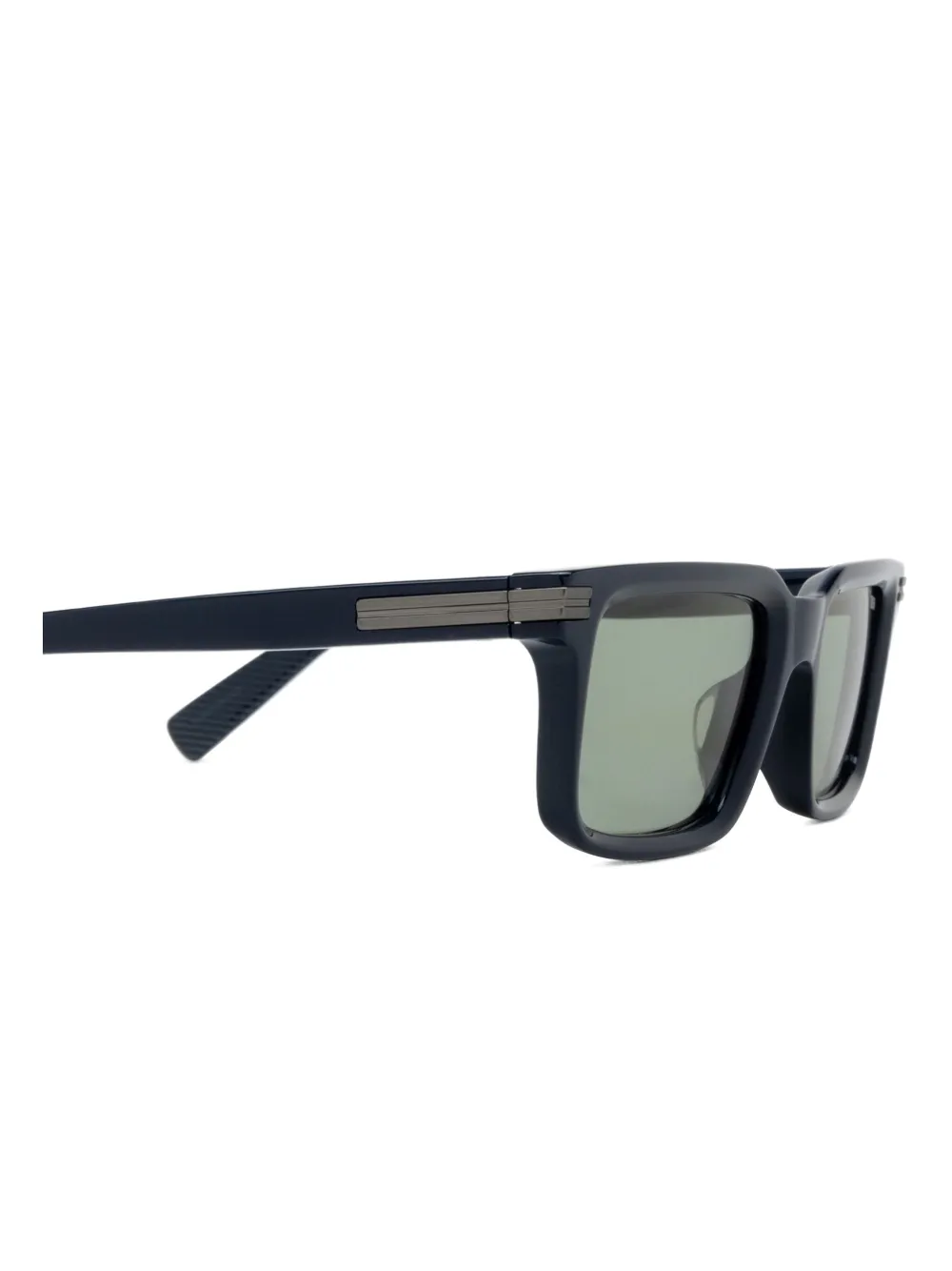 Zegna Zonnebril met rechthoekig montuur Blauw