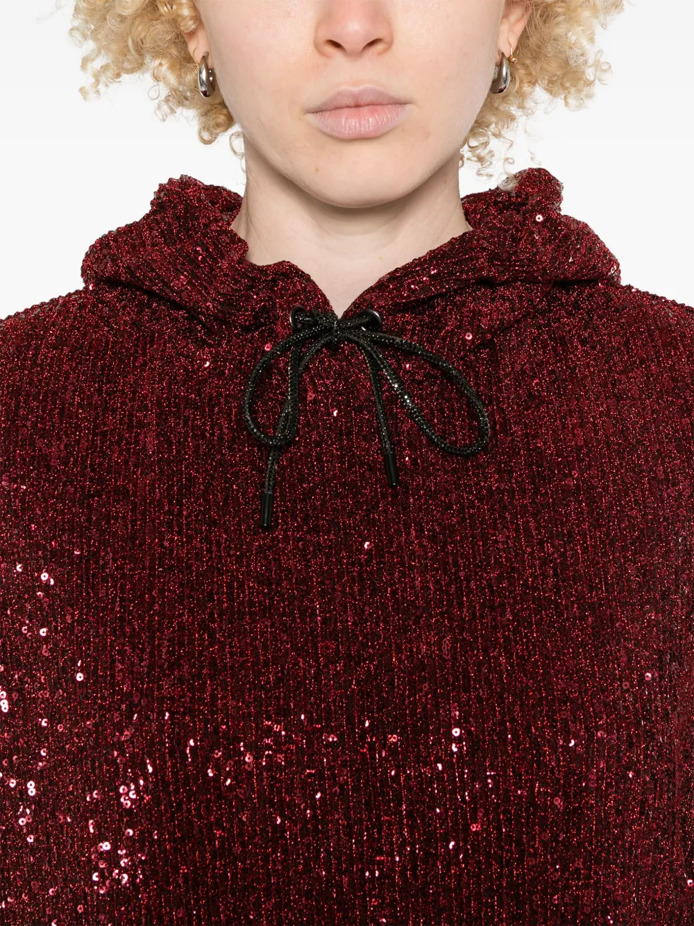 Stine Goya Sequin Oversize Hoodie In Rot